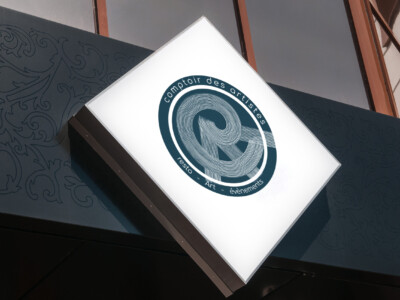 urban outdoor white sign above the shop